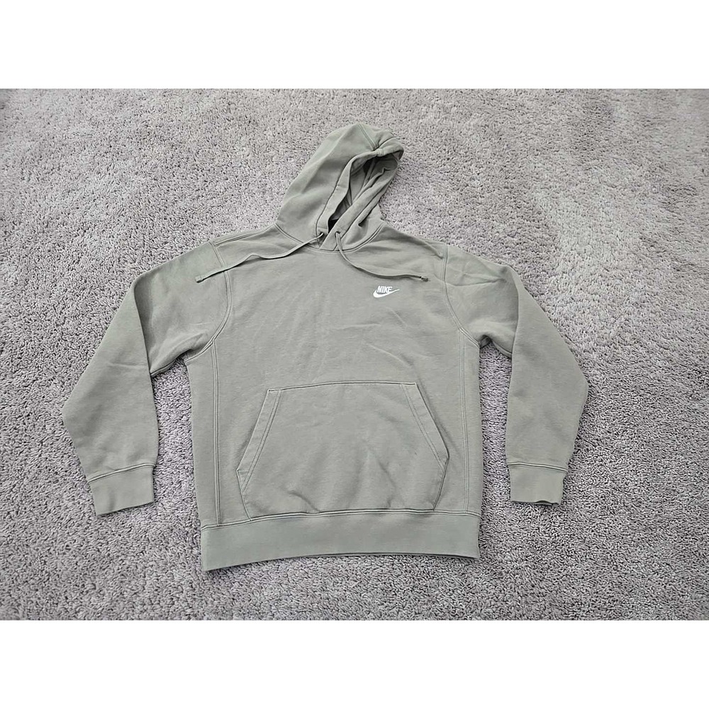 Nike‎ Hoodie Mens S Green Pullover Sportswear Club Fleece Logo Swoosh Athletic